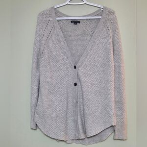 American Eagle Light Grey Knit Cardigan Casual Versatile Sz -Small